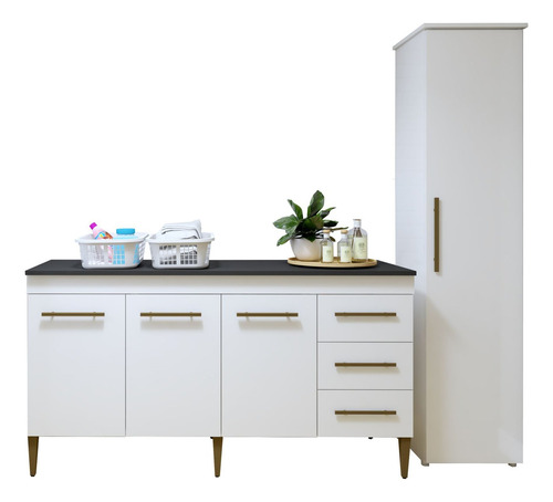 Lavanderia Modulada 1 Armário Multiuso E Balcão Osasco