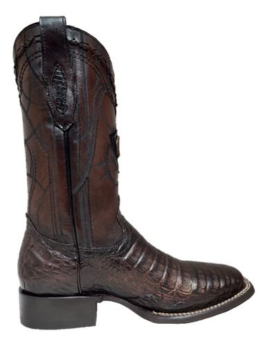 Bota Vaquera Rodeo Hombre Cuadra Piel Cocodrilo Paris Café