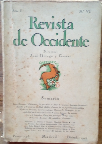 Revista De Occidente (n°6) -josé Ortega Y Gasset - (1923)