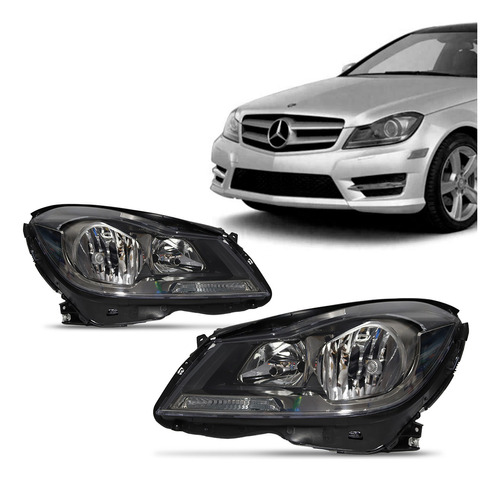 Par Farol Classe C Coupe 2012 2013 2014 Máscara Negra