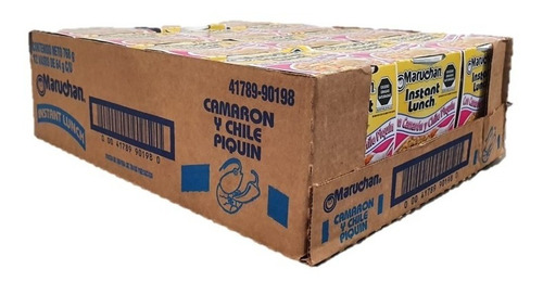 Caja Sopa Instantánea Maruchan Camarón Y Chile Piquín 12 Pz