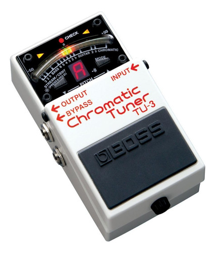 Pedal Afinador Cromático Tu-3 Con Derivación Para Guitarra Blanco