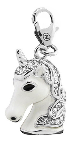 Dije Monona Cabeza De Unicornio Plata 925 Macizo Agente Of.