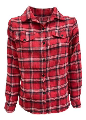 Camisa Feminina Xadrez Flanelada Plus Size Manga Longa