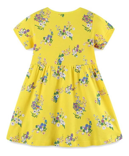 Vestido Casual Con Estampado Floral Pequeño Para Niña De Ver