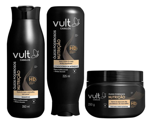Kit Vult Óleos Poderosos Nutrição Shampoo + Condi + Máscara