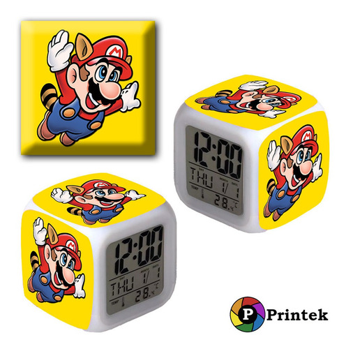 Reloj Despertador Iluminado Mario Bros - Varios Diseños 