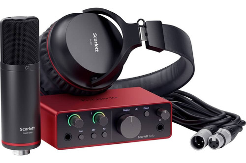 Focusrite Scarlett Solo Studio Interfaz Audio Usb-c 4ª Gen Color Rojo