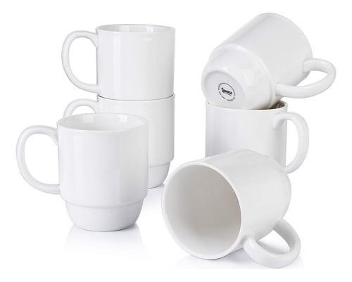 Juego De Tazas Apilables De Porcelana Dulce, 21 Onzas Para C