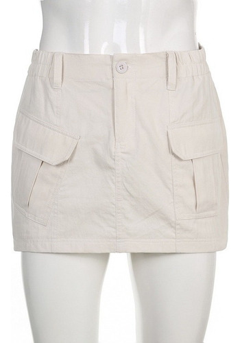Shaoke Faldas Estilo Cargo De Calle, Minifaldas Con