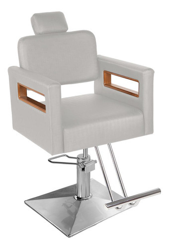Cadeira Toscana Prime Reclinável Pé Quadrado Cromado -branco