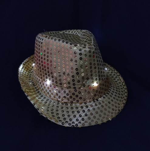 Sombrero Led Tanguero Gorro Luminoso Lentejuelas Funyi X 1