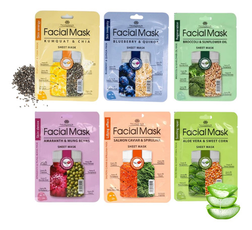 Máscarilla Facial Multivitaminica Nutritiva A B C E Pack 10