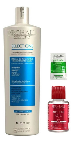 Prohall Select One 1 Litro + Oleo Argan E Sache Brinde