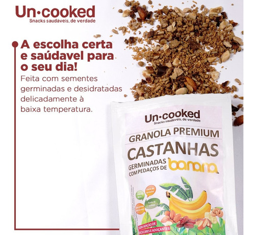 Kit 3un Granola Castanhas Germinadas C/ Banana Uncooked 250g