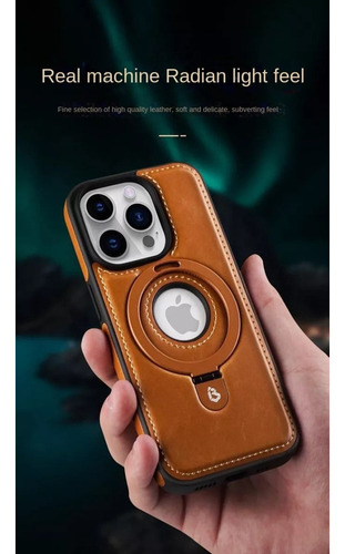 X Funda De Piel Auténtica For iPhone 15 Pro, Modelo