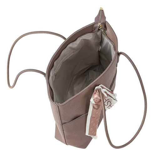 Cartera Pu Con Asa Fija La Chapelle Beige Lisa Níquel Beige