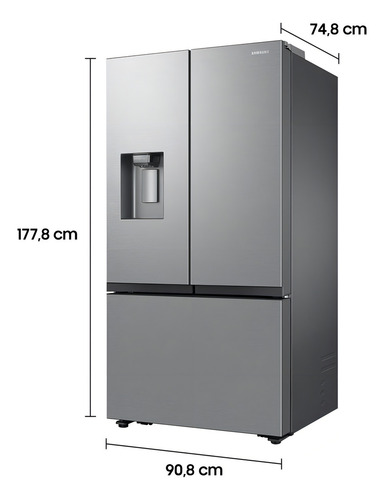 Geladeira Samsung RF27CG541 French Door Rf27 All Around Cooling Inox Cor Inox look