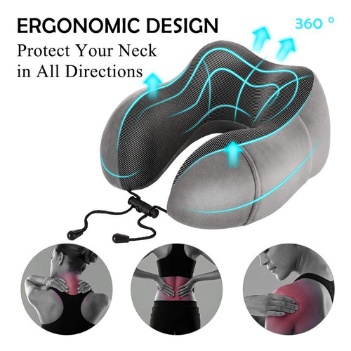 Almohada De Viaje Viscoelástica De Espuma De Memoria,
