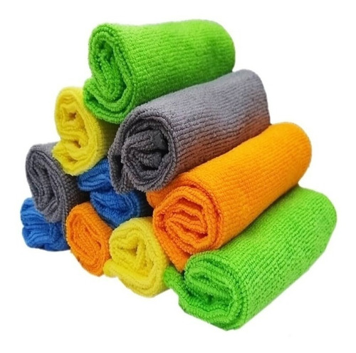 Imagen 1 de 3 de Pack 10 Paños Microfibra 30x30 Cm Alta Calidad Y Absorción
