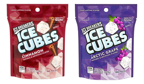 Ice Breakers Cubes Chicles Americanos Arctic Grape, Cinnamon