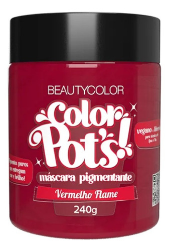 Kit Tintura Beautycolor  Color pot's Máscara pigmentante tom vermelho flame para cabelo