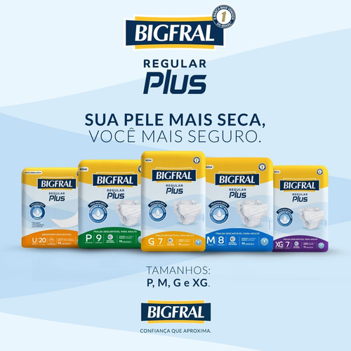 Imagem 5 de 6 de Kit Fralda Bigfral Regular Plus Tamanho G - 72 Unidades