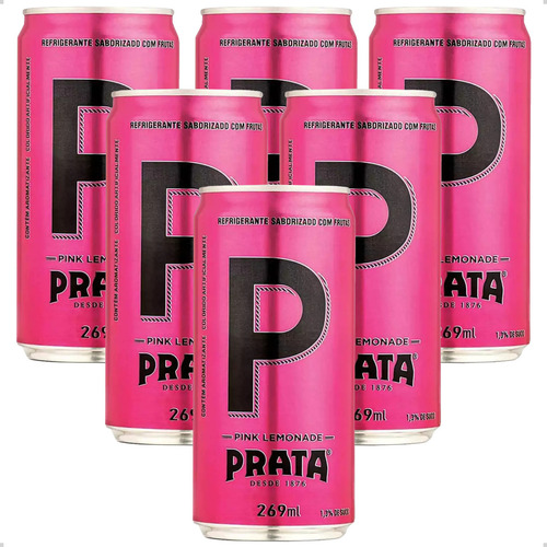 Refrigerante Prata Pink Lemonade Lata 269ml Pack C/6 Mixer Drinks