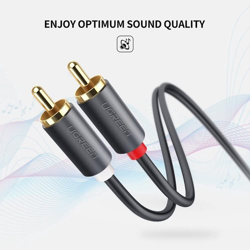 Imagen 4 de 7 de Cable Audio 2rca A 2rca Ugreen Alta Calidad Sonido 2m