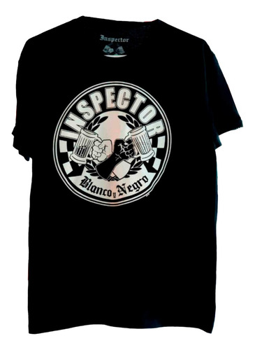 Camiseta- Inspector - Blanco Y Negro