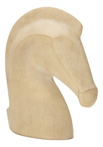 Escultura Decorativa Cavalo Bege Em Poliresina Mart 14854