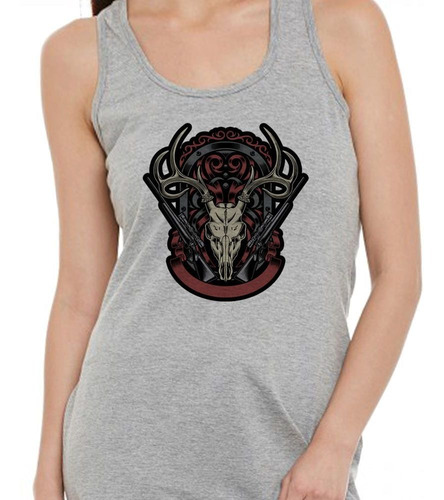 Musculosa Venado Cuernos Armas Guns Animal