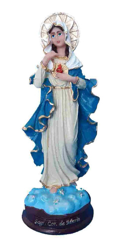 Imagem 1 de 5 de Sagrado Coração De Maria Imagem Em Resina Com 20 Cm