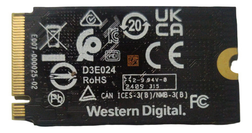 Ssd Nvme Western Digital Sn740 256gb M.2 2242 Gen 4 X4 R Negro (Reacondicionado)