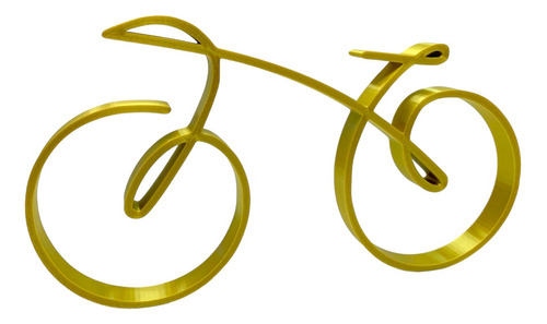 Bicicleta Minimalista Escultura Decorativa De 1 Trazo Dorada