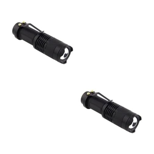 Osaladi 2pcs Mini Linterna Negro Resplandor