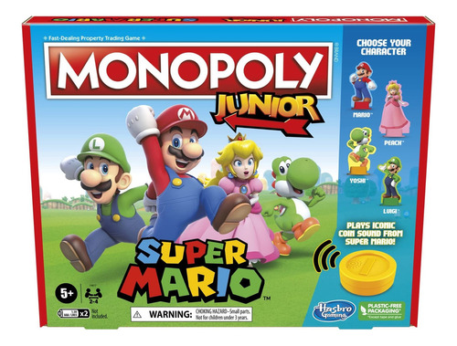 Juego De Acción Monopoly  Mesa Junior Super Mario  Fr80mn