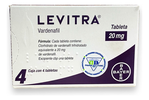 Levitra Vardenafil 20mg C/4 Tabletas Bayer