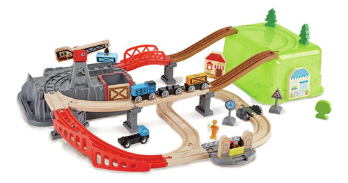 Pista De Tren Madera En Balde Hape- Mvd Kids