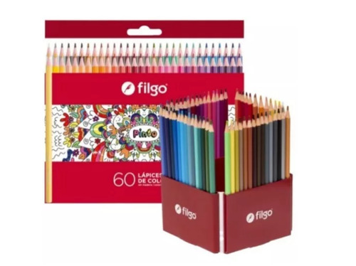 Imagen 2 de 2 de Lápíces De Colores Filgo X60 Ecologicos Con caja Portalapices