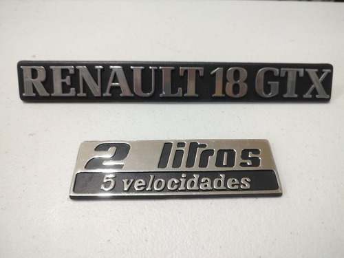 Par De Emblemas Renault R18 2.0 Gtx