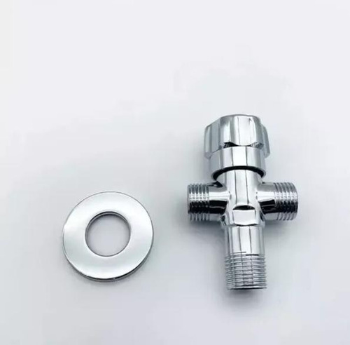 Llave Angular Doble 1/2 Acero Inoxidable 304