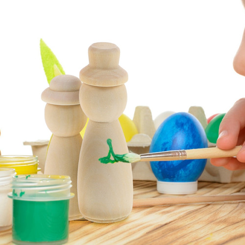 55 Títeres Infantiles Pintados A Mano, Muñecas De Madera Diy