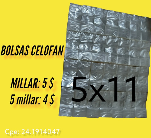 Bolsas De Celofan 5x11 