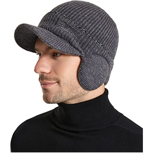 Gorro Hombre Visera Invierno Lana Forro Polar Esquí