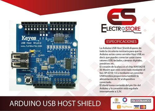 Imagen 2 de 2 de Host Shield Usb Arduino Electrostore