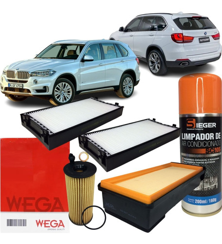 Kit Filto De Óleo Ar E Cabine Bmw X5 30d 4x4 3.0 2015 A 2019