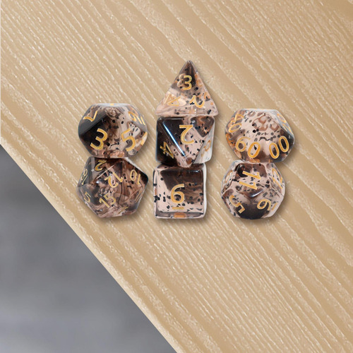 7 Piezas De Dados Poliédricos D6 D4 D8 D10 D12 D20 Negro