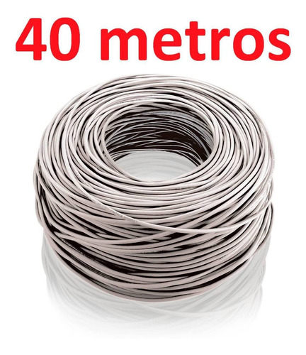 Cabo Rede Cat5e Branco 40m Metros Net Lan Pronto Usar Uso