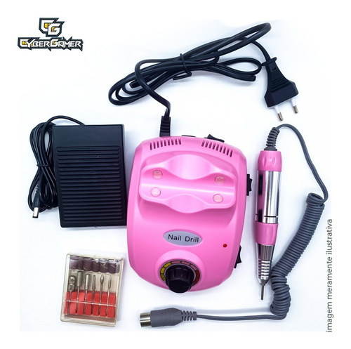 Imagem 2 de 6 de Lixadeira Motor Unha Rosa Pedal 30.000 Bivolt Telefone